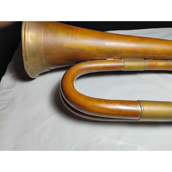 Vintage Antique Copper/Brass Calvary Bugle Signal Horn - Picture 9 of 10